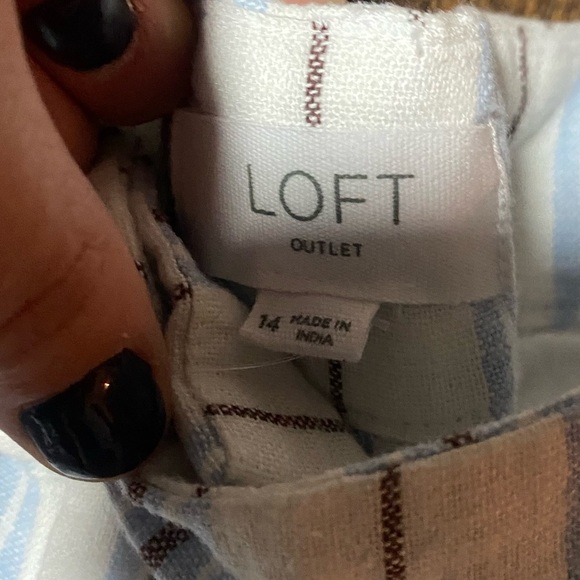 LOFT Linen Blend Striped 5" Shorts Size 14 NWT - Picture 4 of 8